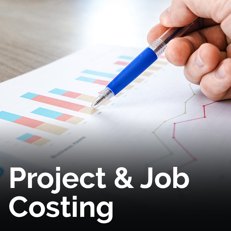 Project & job costing ERP software button